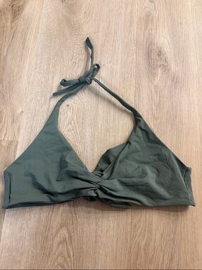 COS olive green bikini swim top size medium (8) halter tie beach vacation pool